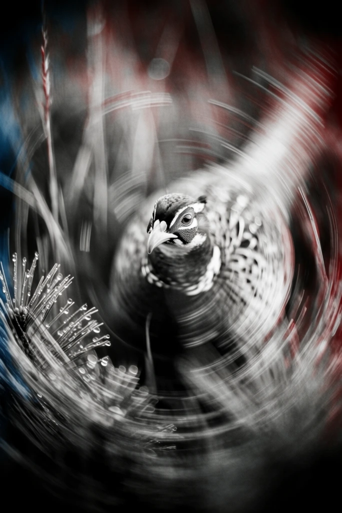 Monochrome Kinetic Vortex style AI image example 3
