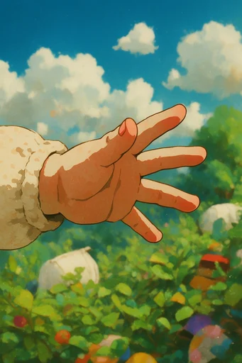 Nostalgic Solarpunk Cottagecore style reference image — Ghibli inspired