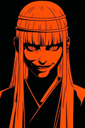 Crimson Noir Graphic style reference image — woodcut print aesthetic