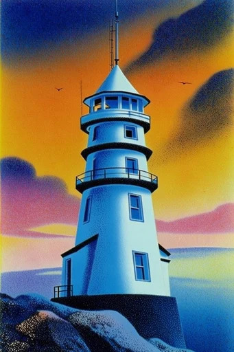 Retro Surrealist Twilight style reference image — high-contrast silhouette