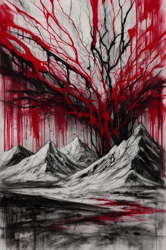 Raw Crimson Expressionism style reference image — neo-expressionist