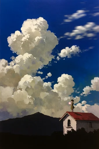 Surreal Cobalt Cloudscapes style reference image — volumetric lighting