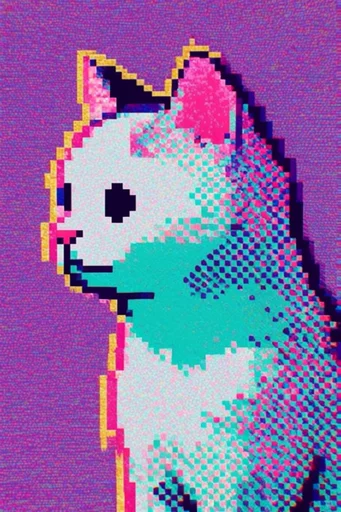 Hyper-Saturated Glitch Nostalgia style reference image — scanlines