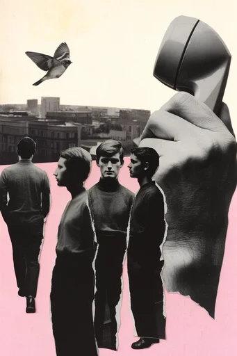 Surrealist Retro Collage style reference image — surrealist photomontage
