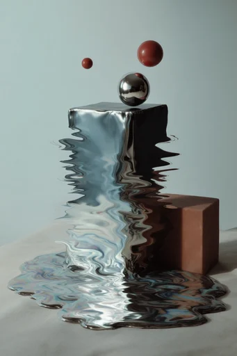 Glossy Surreal Fluidity style reference image — melting distortion