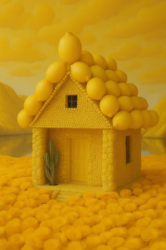 Surreal Citron Maximalism style reference image — high-contrast studio lighting