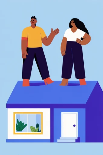Vibrant Corporate Geometry style reference image — minimalist character design