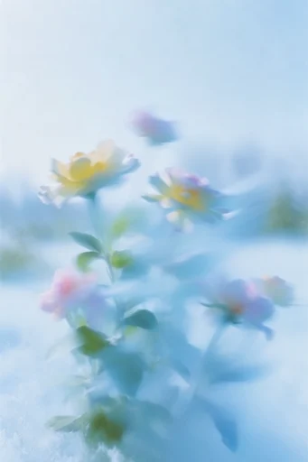 Kinetic Ethereal Abstraction style reference image — cobalt and icy blue palette