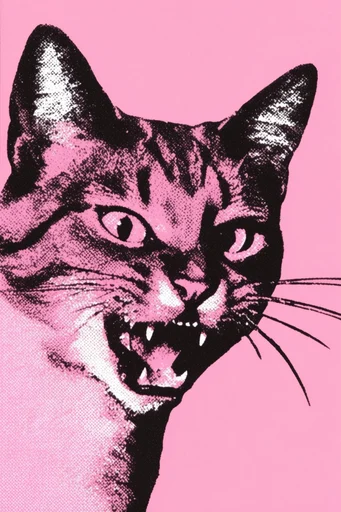 Graphic Halftone Pop style reference image — CMYK color separation