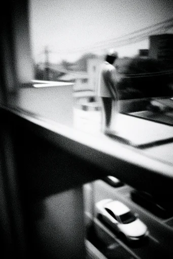 Kinetic Monochrome Noir style reference image — high contrast black and white