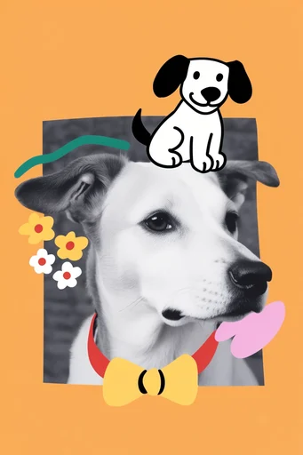 Surrealist Graphic Collage style reference image — flat vector elements