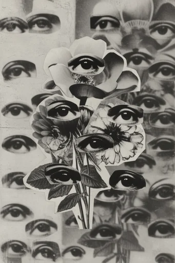 Deconstructed Monochrome Surrealism style reference image — xerox aesthetic