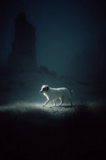 Cinematic Nocturnal Minimalism style reference image — dreamlike surrealism