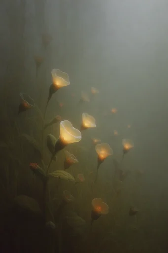 Cinematic Foggy Mysticism style reference image — minimalist composition