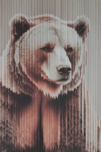 Fragmented Optical Surrealism style reference image — analog glitch distortion
