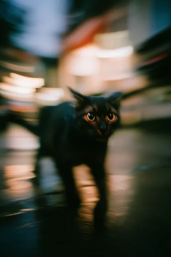 Cinematic Urban Blur style reference image — 35mm film grain