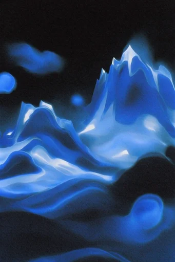 Luminous Liquid Surrealism style reference image — liquid holographic chrome