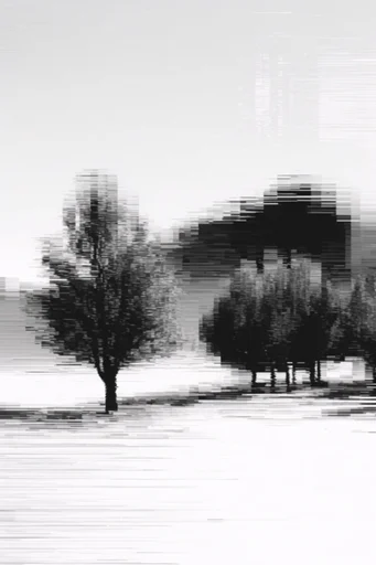 Monochrome Glitch Abstraction style AI image example 2