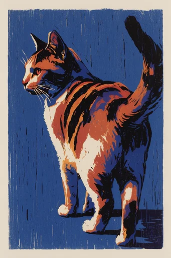 Graphic Woodcut Modernism style reference image — high-contrast ink illustration