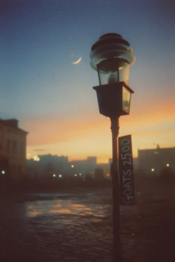 Nostalgic Liminal Twilight style reference image — heavy film grain