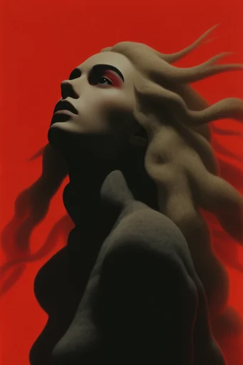 Crimson Velvet Surrealism style reference image — dreamlike liminal space