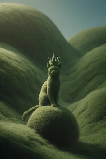 Velvet Moss Surrealism style reference image — deep forest green palette