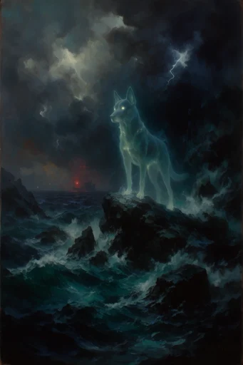 Abyssal Gothic Surrealism style reference image — solitary silhouette