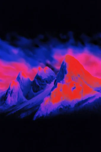 Neon Biomorphic Surrealism style reference image — hyper-saturated neon
