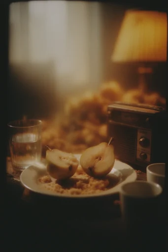 Nostalgic Analog Dreamscape style reference image — golden hour glow