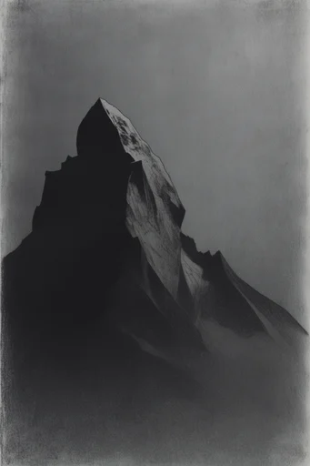 Monochromatic Occult Noir style reference image — monochromatic charcoal texture