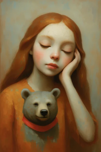 Dark Whimsical Storybook Surrealism style reference image — painterly textures