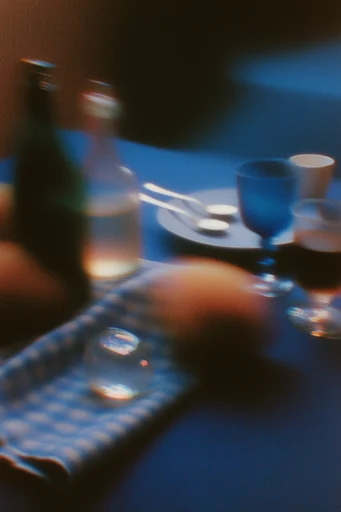 Luminous Analog Glitch style reference image — heavy film grain