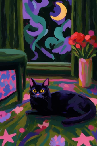 Nocturnal Fauvist Impasto style reference image — saturated color blocking