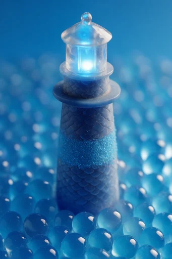 Visceral Cobalt Macro style reference image — glossy wet surfaces