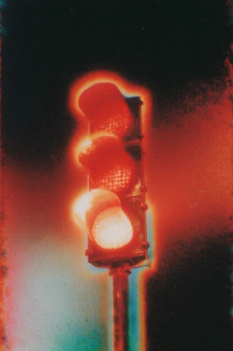 Radiant Analog Catastrophe style reference image — radioactive orange glow