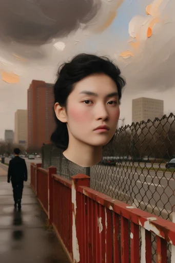 Graphic Avant-Garde Minimalism style reference image — surreal fashion portrait