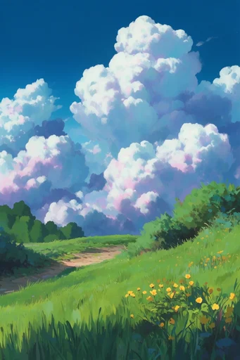 Painterly Anime Surrealism style reference image — high-contrast saturated lighting