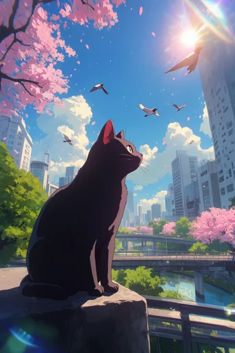 Vibrant Anime Dreamscapes style reference image — high-contrast highlights