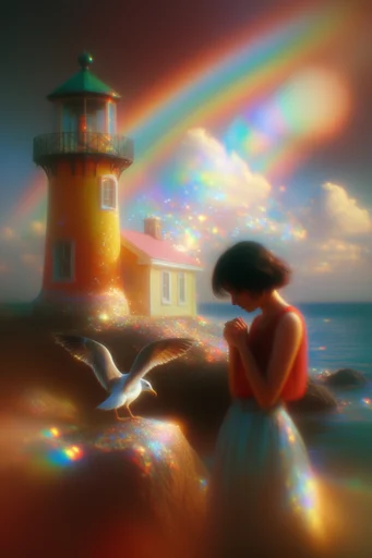 Ethereal Prismatic Refraction style reference image — dreamy lens flare