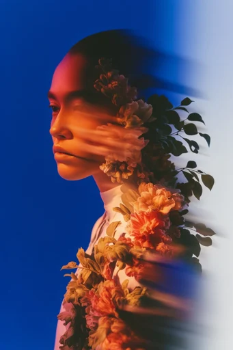 Chromatic Kinetic Surrealism style reference image — high-contrast editorial