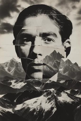Fragmented Monochrome Deconstruction style reference image — minimalist composition