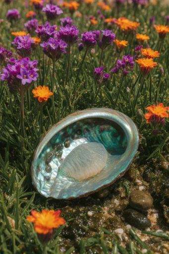 Organic Earth Coastal style reference image — intricate knolling composition