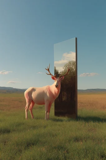 Reflective Surrealist Landscapes style reference image — vibrant natural meadow