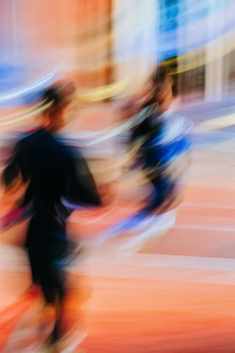 Kinetic Amber Motion style reference image — long exposure