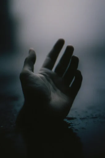 Cinematic Nocturnal Noir style reference image — cool cyan and deep blue palette