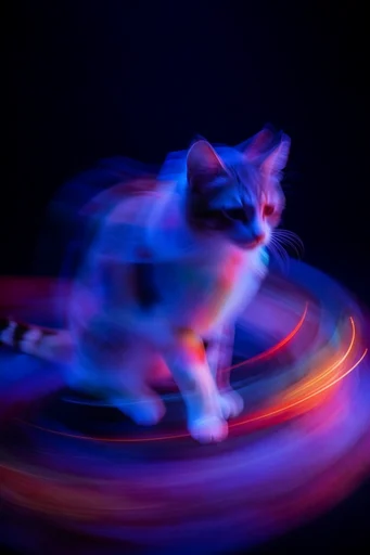 Kinetic Spectral Luminescence style reference image — high contrast dark background
