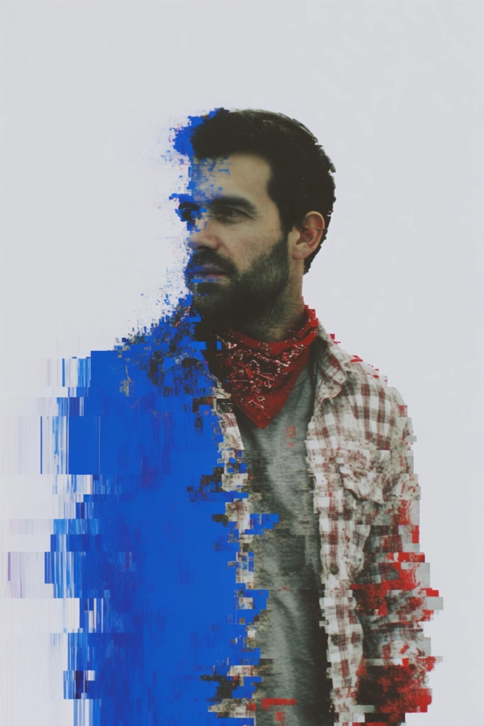 Digital Glitch Surrealism style AI image example 1