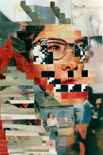 Tactile Deconstructed Collage style reference image — tactile paper texture