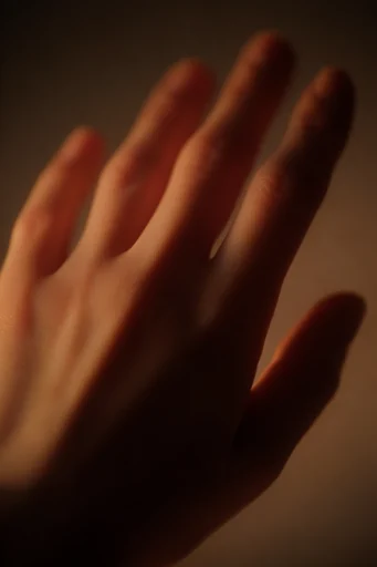 Intimate Amber Chiaroscuro style reference image — extreme macro detail