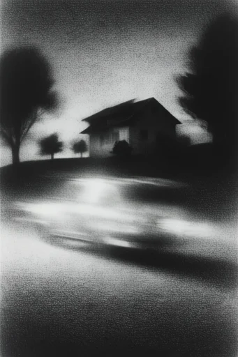 Nocturnal Monochrome Noir style AI image example 4